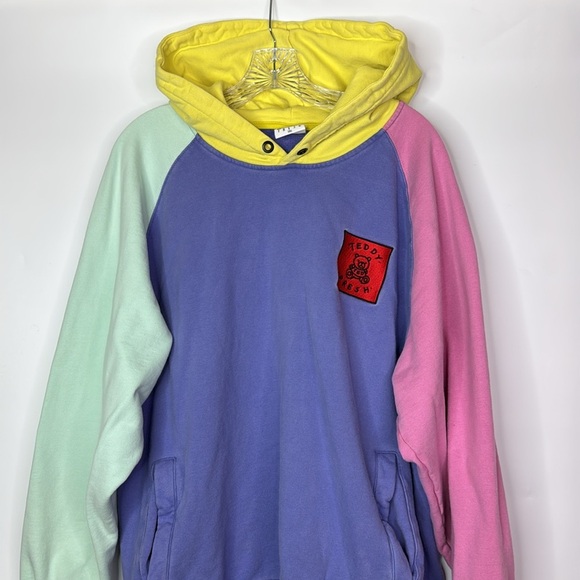 Teddy Fresh Color Block Hooded Sweatshirt Size 3XL - Picture 2 of 10
